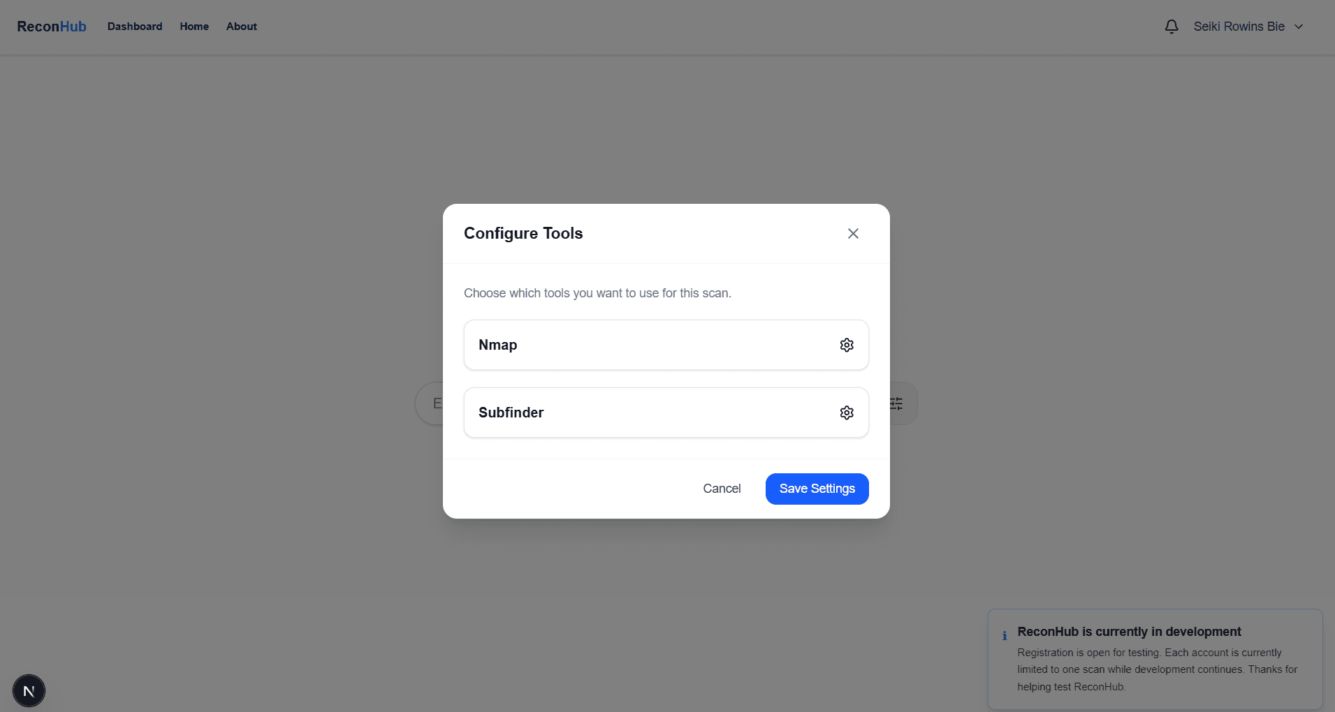 ReconHub tool configuration